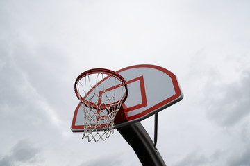 Naklejka premium Red Outdoor Basketball Hoop with small backboard