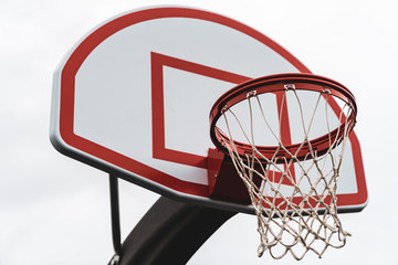 Red Outdoor Basketball Hoop with small backboard