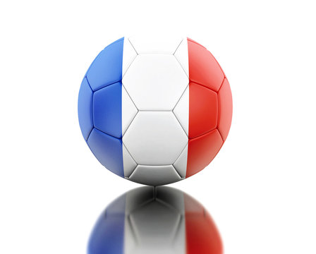 3d Soccer ball with France flag.