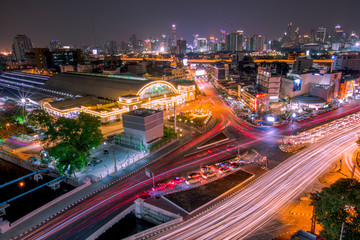 Fototapeta na wymiar Bangkok: January 12, 2018, traffic area (Hua Lamphong Railway Station)