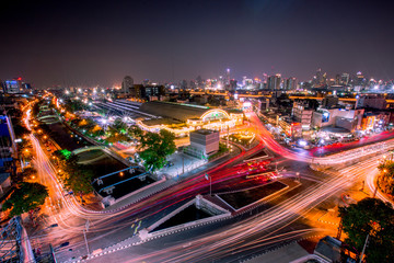 Bangkok: January 12, 2018, traffic area (Hua Lamphong Railway Station)