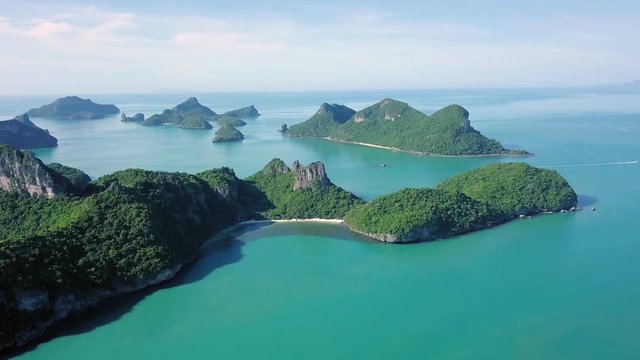 Aerial View of Tropical Islands at Angthong National Marine Park in Thailand
