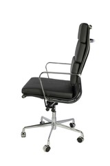 Black Office Chair on Casters Side View