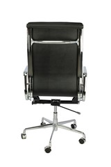 Black Office Chair on Casters Rear View
