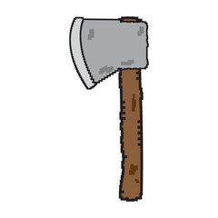 Isolated pixelated axe icon