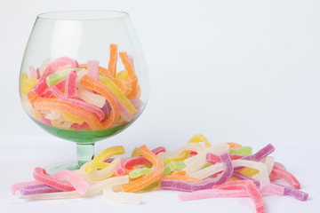 Long Soft Colorful Chewy Sugary Sour Candy Gummy Sweet Assortment ,