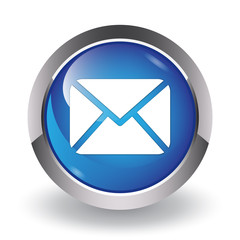 Fototapeta na wymiar E-mail icon glossy blue button