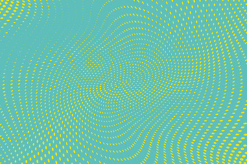 Blue-yellow Halftone dotted background. Pop art style. Retro pattern with circles, dots