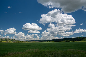 Fototapeta na wymiar Farm land in the Qu'Appelle Valley, Eastern Saskatchewan, Canada.