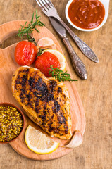 Fried chicken breasts