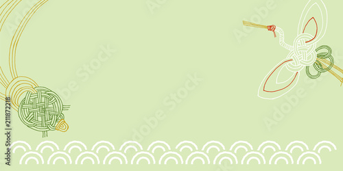 鶴と亀の水引 背景イラスト Wall Mural Wallpaper Murals Perori 鶴と亀の水引 背景イラスト Wall Mural Wallpaper Murals Perori