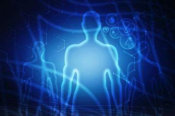 2d illustration Human Male Muscle Body