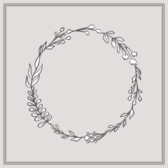 Doodle Floral Wreath