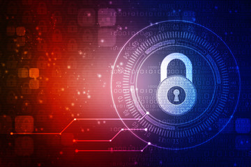 Obraz premium 2d illustration Safety concept: Closed Padlock on digital background