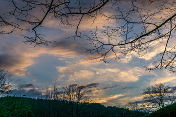 Dramatic sky on sunset