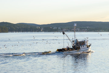 Fishing boat at sea in Croatia