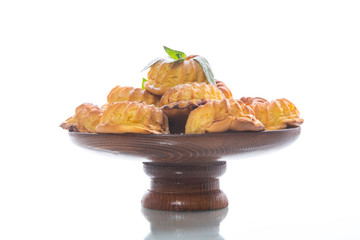 sweet muffin curd in sugar powder