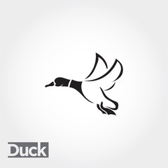 line art Flying duck, goose, swan fast logo