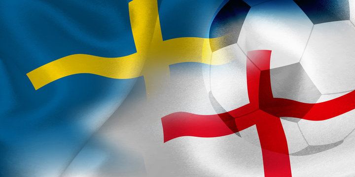 スウェーデン　イングランド　国旗　サッカー