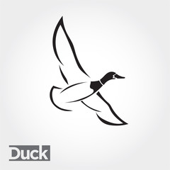 elegant Flying duck, goose, swan logo art