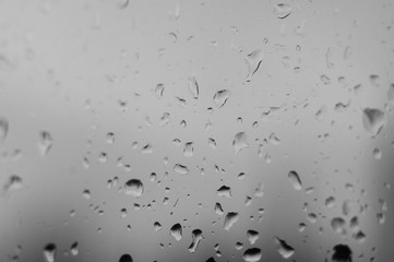 raindrops on the window glass