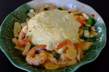 Rice omelette and Tom Yam
