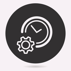 Clock time icon, deadline symbol. Vector illustration isolated. Simple pictogram.