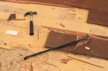 Breaking up a solid wooden floor