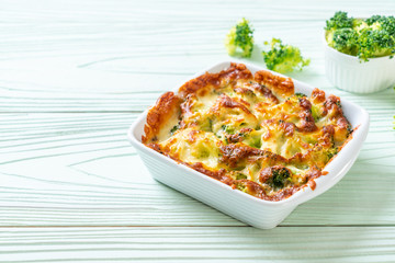 baked cauliflower and broccoli with cheese