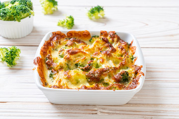 baked cauliflower and broccoli with cheese