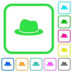 Hat vivid colored flat icons