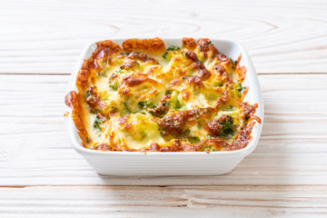 baked cauliflower and broccoli with cheese