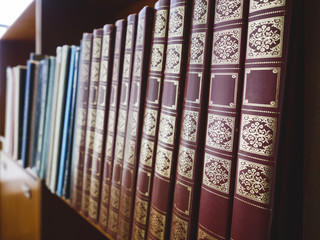 Books on Bookshelf Old books historical Education Library