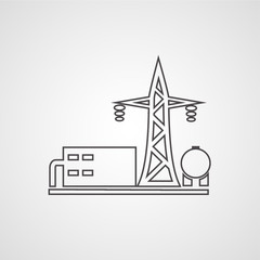 Electrical station isolated flat vector icon