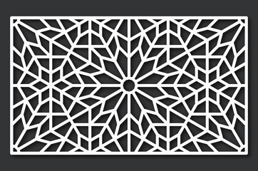 Laser cutting template. Decorative panel. Traditional oriental pattern.