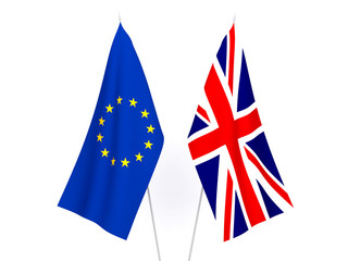 European Union and Great Britain flags