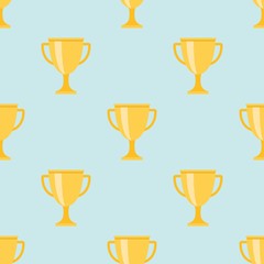 Trophy seamless pattern for wrapping paper gift, background
