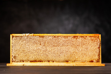 Honeycomb in a wooden frame