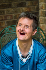 Older Man With Downs Syndrome and No Teeth Delightful Smile