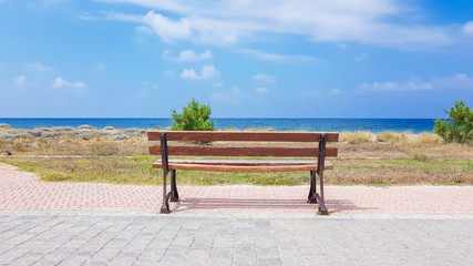 relaxing bench next to the sea