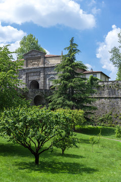 Medieval San Agostino gate in Bergamo (ITALY)