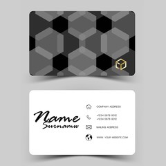 Modern business card design .Inspired by the geometric. Black and white color on gray background.