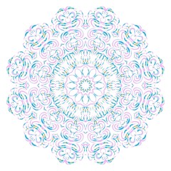Mandala Style Vector Color Shapes. Abstract design. Fantastic decoration for fashion, holiday card, relax illustration
