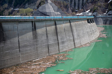 The view of Kurobe Dam. Toyama Prefecture, Japan.