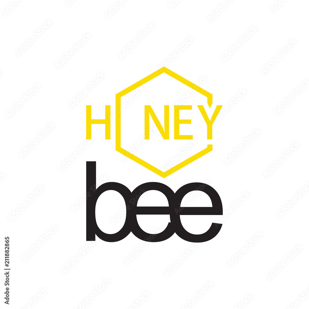 Wall mural Honey Logo letter design