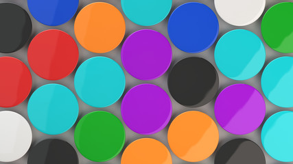 Blank colorful badges on black background