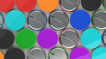 Blank colorful badges on white background