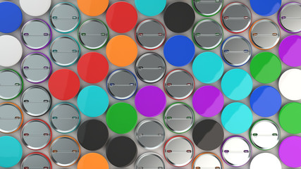 Blank colorful badges on white background