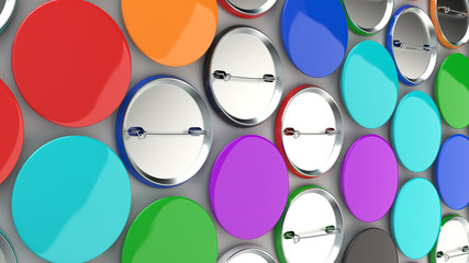 Blank colorful badges on white background