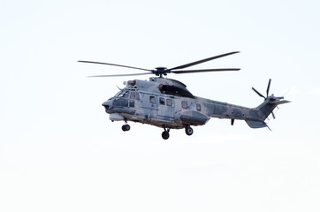 Fototapeta na wymiar Super puma is a long-range passenger transport all-weather helicopter operation helicopter